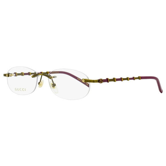 Gucci Accessories - Gucci Bamboo Rimless Eyeglasses GG0857OJ 003 Antique Gold/Maroon 52mm